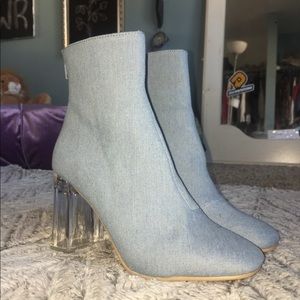 Denim boots